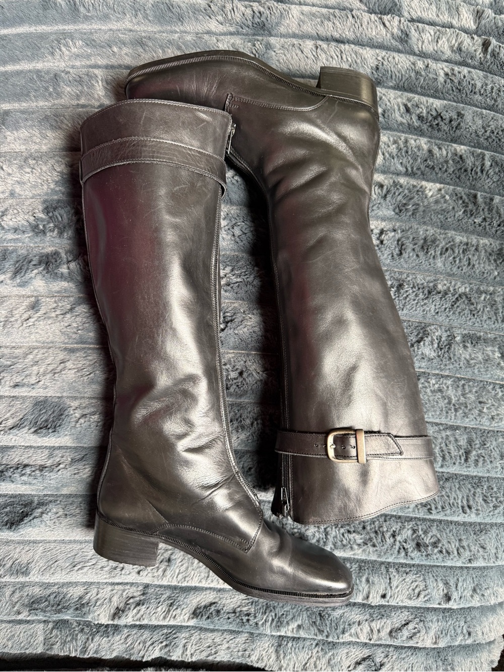 Vintage J. D. Mizrachi Black Leather Knee-High Riding Boots